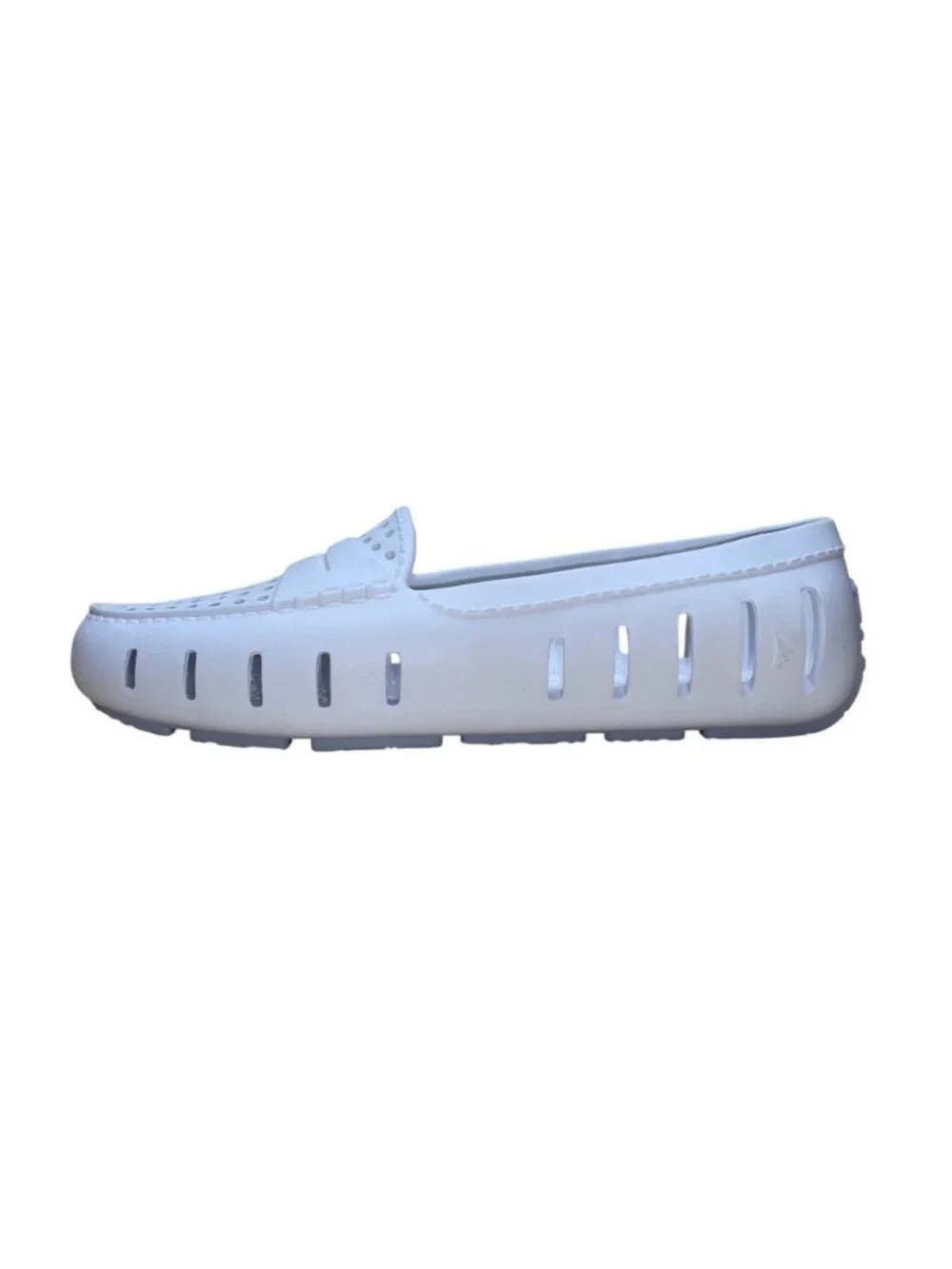 Floafers Men’s White Rubber Slip-On Water-Friendly Loafers Size 10